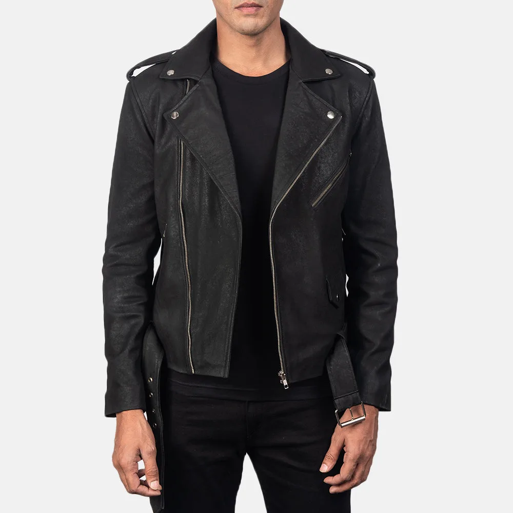 Allaric Alley Black Leather Biker Jacket - Image 5