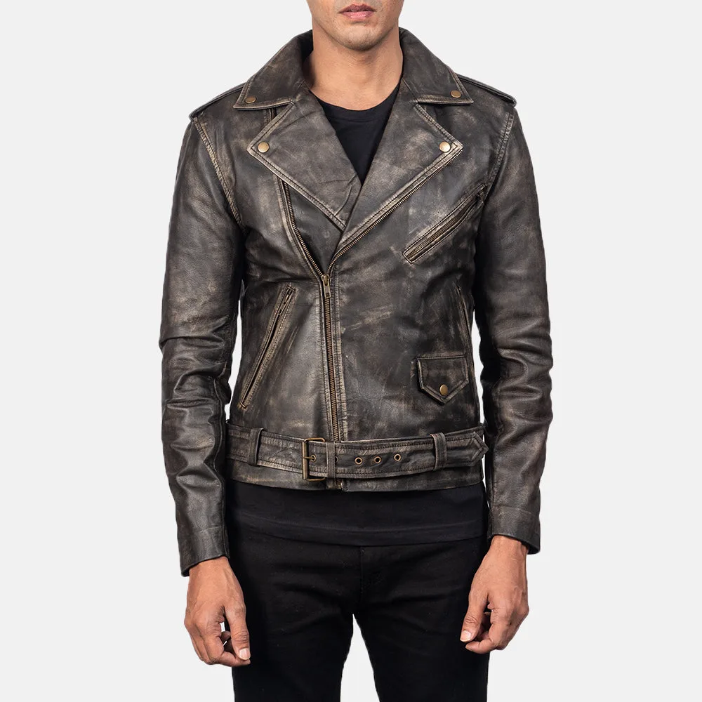 Allaric Alley Black Leather Biker Jacket - Image 2