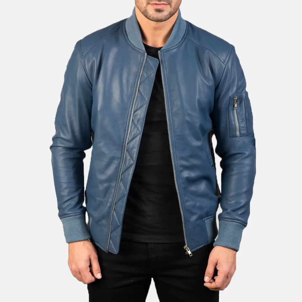 Bomia Ma-1 Brown Leather Bomber Jacket - Image 4