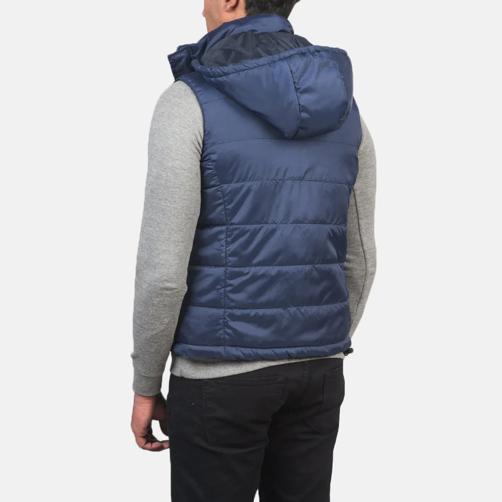 Fuston Blue Hooded Puffer Vest - Image 6