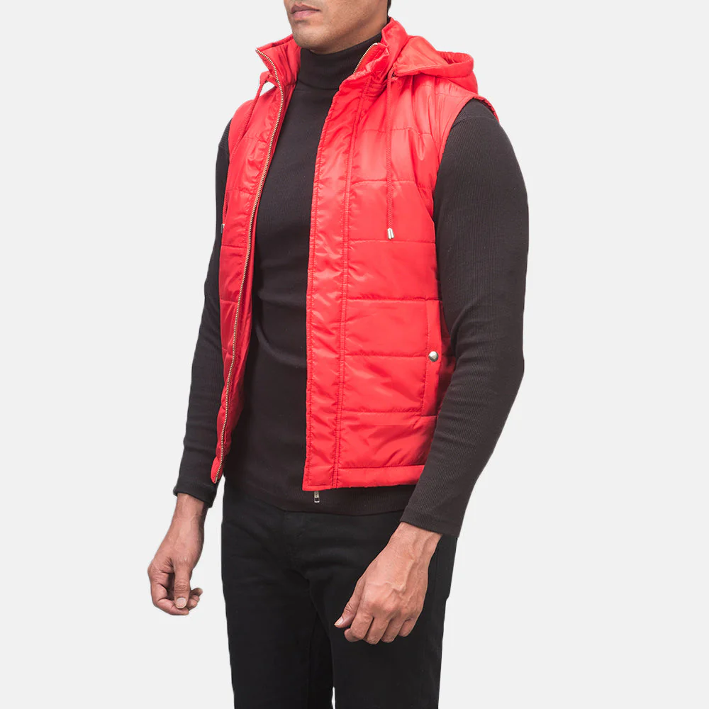Fuston Blue Hooded Puffer Vest - Image 3