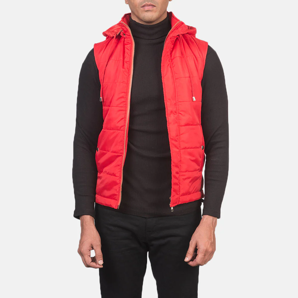 Fuston Blue Hooded Puffer Vest - Image 4
