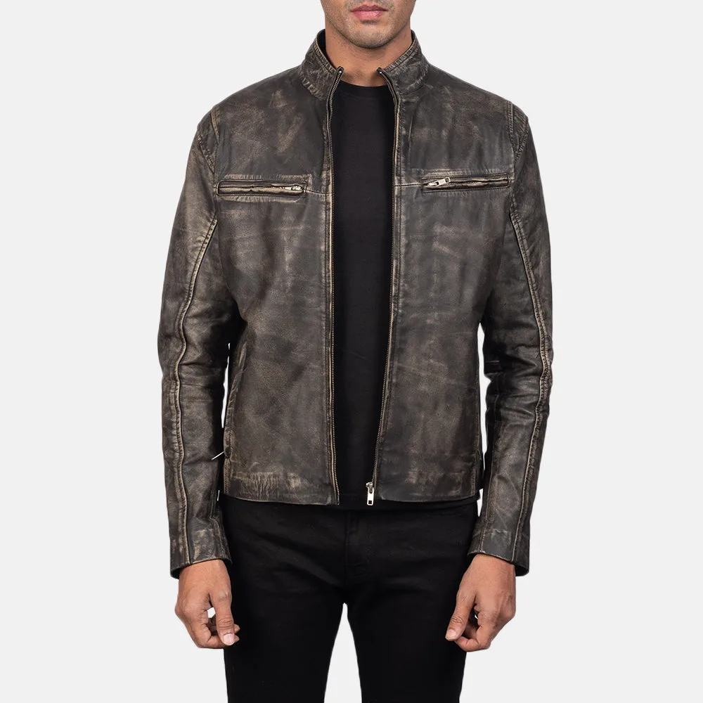 Ionic Black Leather Jacket - Image 6
